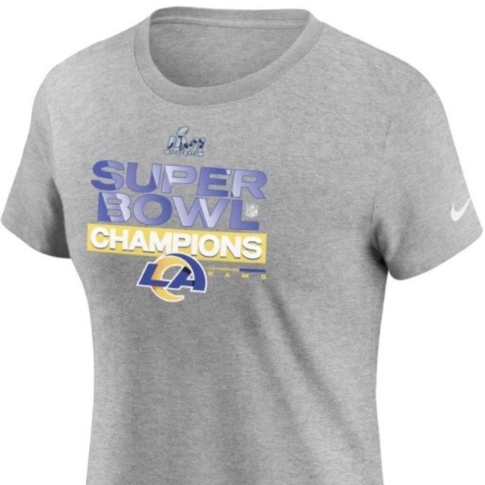 NWT Nike Los Angeles Rams NFL Super Bowl LVI Champions Collection T-shirt Size S
